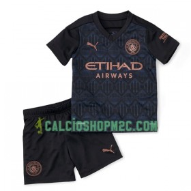 Manchester City Bambino Maglia Trasferta 2020/2021 Manica Corta (+ Pantaloncini)